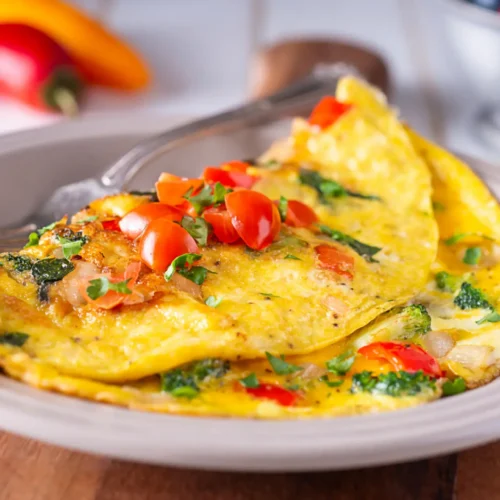 Omelete: Calabresa, Queijo, Cebola e Tomate e Orégano