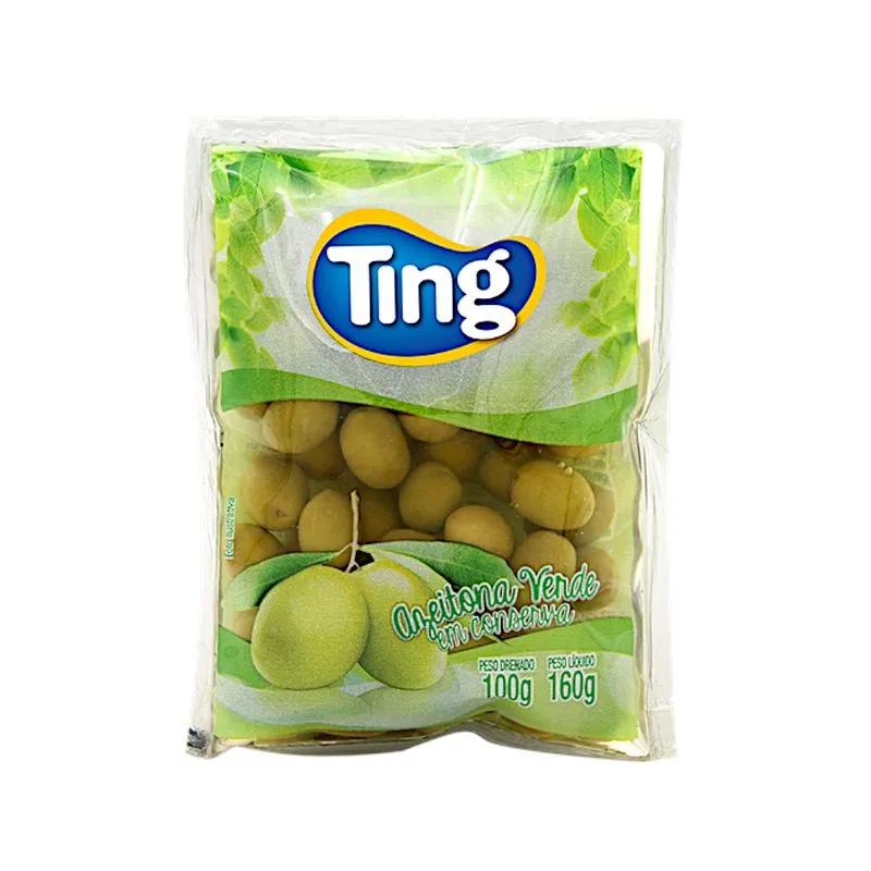 Azeitonas Verdes Ting com Caroço Sachê 100g